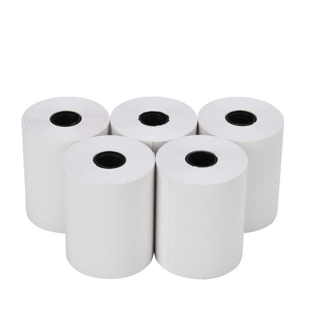 Lot de 50 rouleaux de papier thermique de rechange - 57 mm x 12 mm - Convient pour caisse, caisse enregistreuse POS et calculatrices de bureau imprimées (blanc, 50 rouleaux/L : 50 m)