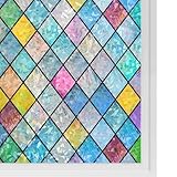 YIPFEN Film de fenêtre opaque arc-en-ciel 1 pièce adhérence statique film de protection pour fenêtre coloré effet lumineux 3D 45 x 200 cm sans colle protection UV pour salle de bain cuisine salon