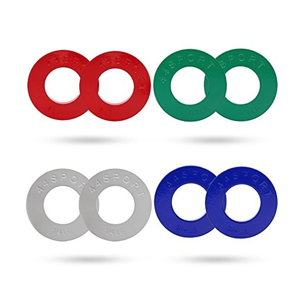 44LLC 44SPORT Olympic Fractional Plates -Pair of 1/4, 1/2, 3/4, 1 lb Weights (8 Plates. Total Weight: 5lbs)