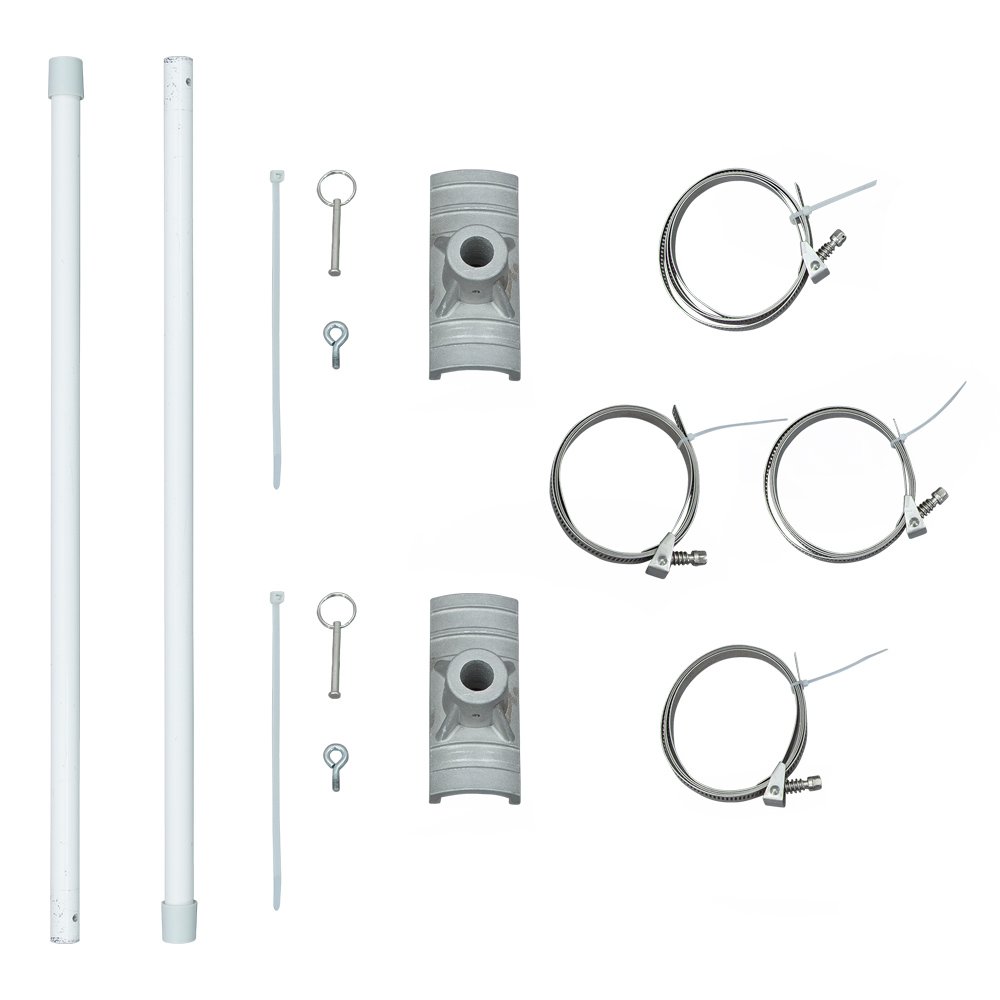 Vispronet Street Light Pole Banner Bracket – 36in Wide Street Holder, Sign Mounting Hardware, Includes Mounting Brackets, Fiberglass Poles, & Steel Bands, Banner not Included