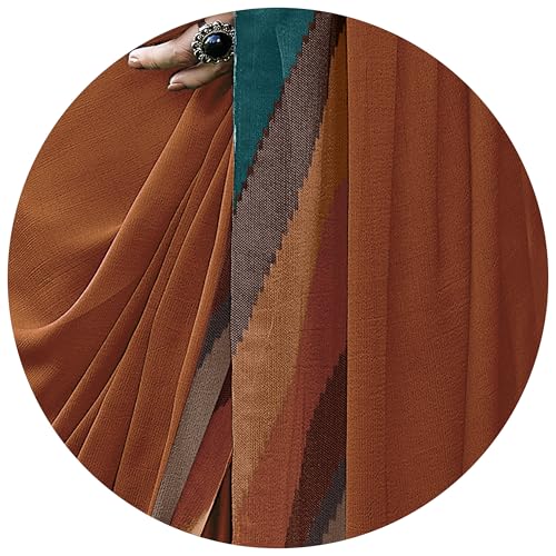Image of MIRCHI FASHION Women Saree Chiffon Chintz Motif | Breathable Lightweight Border Pallu Printed Sari for Office and Daily Use (Available in 15 designs)
