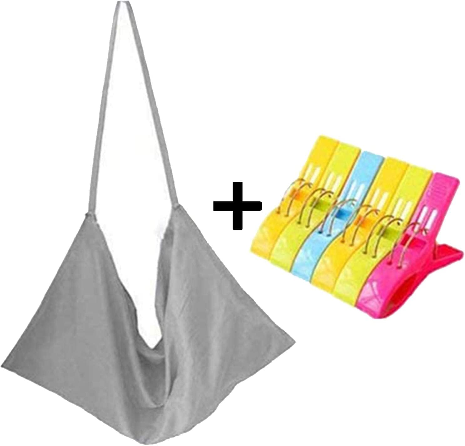 THE WHITE SHOP Lounge Chair Cover Microfiber Beach Chair Cover Towel Swimming Pool Chair Cover with Pockets Soft and Quick Dry Chaise Lounger Towel Cover for Sunbathing Garden Hotel, 85 x 30 inch/gray