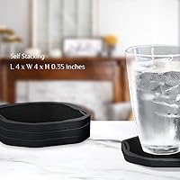 Vista 6 de UMIRRO Posavasos absorbentes para bebidas, posavasos de copa de silicona genial con inserto de fieltro para decoración moderna de mesa de café