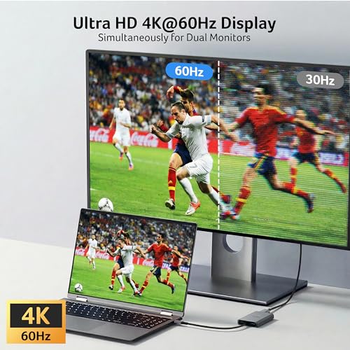 Image of Acer 4-in-1 USB C Hub, Type C to Dual HDMI Adapter 4K@60Hz, HDMI Splitter for Dual Monitors with 100W PD Port, USB 3.0, Dual Monitor Adapter for USB C Devices with DP Alt Mode (0.65FT)