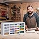 CraftGenes Schraubenaufbewahrungs-Organizer – Aufbewahrungsbox für Garage & Werkstatt mit 30 Schubladen mit verstellbaren Trennwänden, wandmontierbarer Werkzeugaufbewahrungs-Organizer (grau)