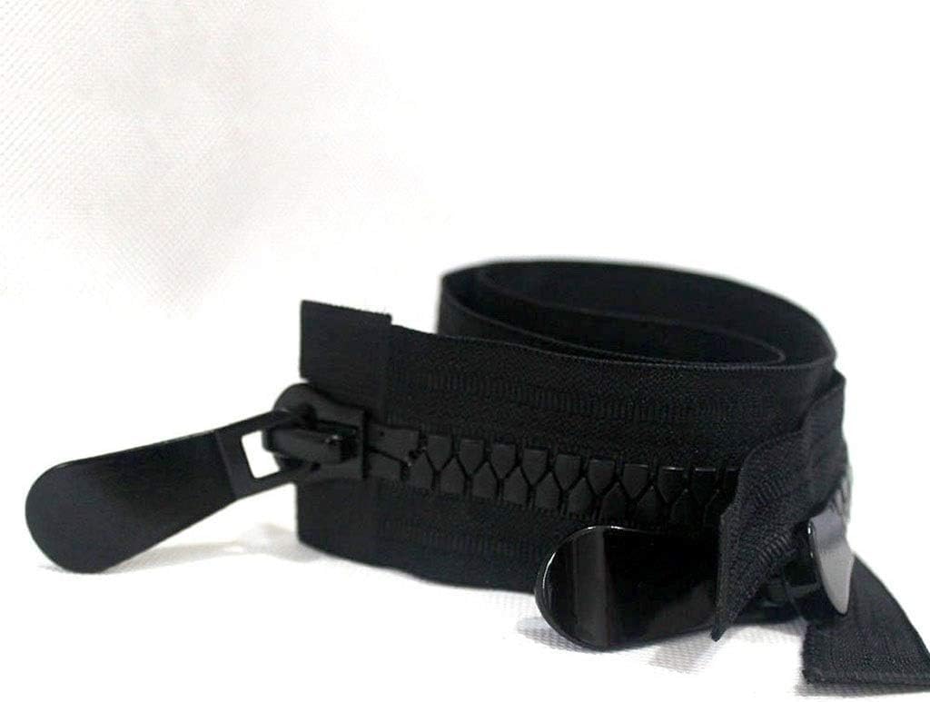 Lalian - 1 cremallera negra de 60 cm, 70 cm, 80 cm, 90 cm, 100 cm, 120 cm, 150 cm, 8 # 15 # para coser chaquetas, bolsas al aire libre (negro 8#, 120 cm)