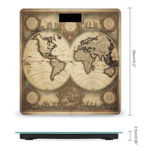 Báscula Digital con Mapa Mundial y Pantalla LCD Retroiluminada miniatura 2