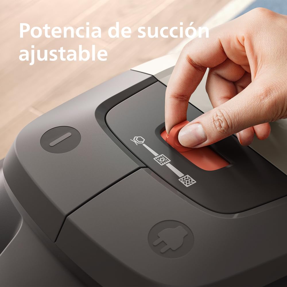 PHILIPS Aspirador con Bolsa Serie 2000 – Compacto y Ligero, Motor de 800W, Filtro HEPA Captura el 99,9% del Polvo, Boquilla Multiusos, Alcance de 9m, Bolsa para el Polvo Grande (XD2142/12)
