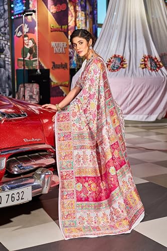 Image of SWORNOF Women's kanjivaram banarasi silk saree for Patola festival Wedding silk with rich pallu Design sarees for women with blouse piece