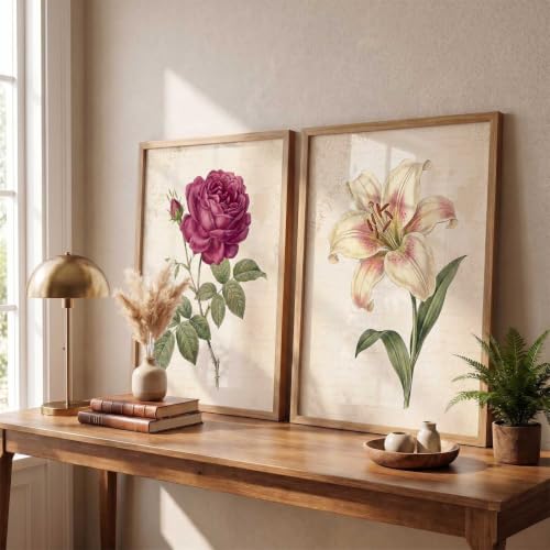 Image of YANVEER Botanical Wall Art Painting | Wall Frames For Home Decor Office Living Room | Poster With Frame Wall Decoration Painting | Premium Art Framed Wall Painting For Home Decor | Set of 2 (10X13 inch)