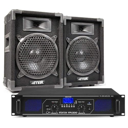MAX8 Kit Sono DJ et Amplificateur Bluetooth 800W - Idéal pour Les DJs Mobiles et Animer Vos Soirées