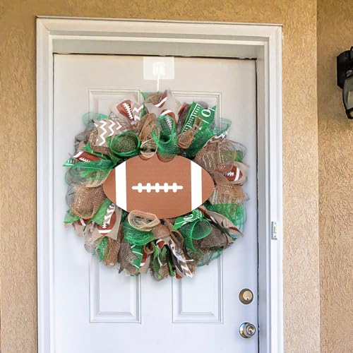 Riceshoot Football Door Wreath Football Wreaths for Front Door Game Day Sport Theme Decorations