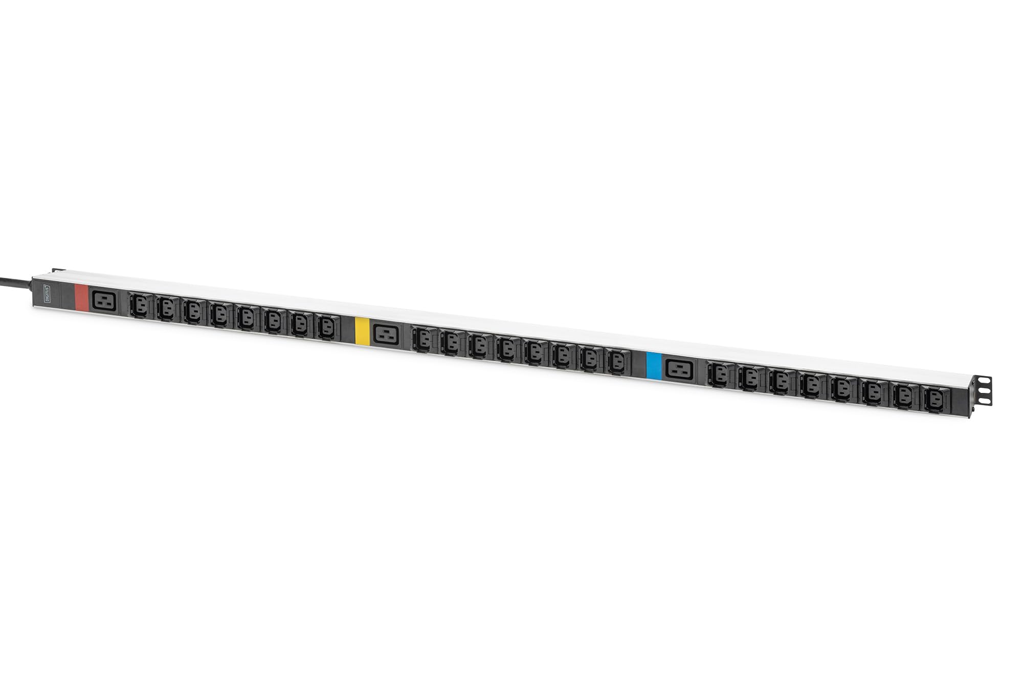 DIGITUS PDU Basic IT, trójfazowy 16 A, 24 x C13, 3 x C19, kabel zasilający 3 m, złącze IEC 60309 16 A