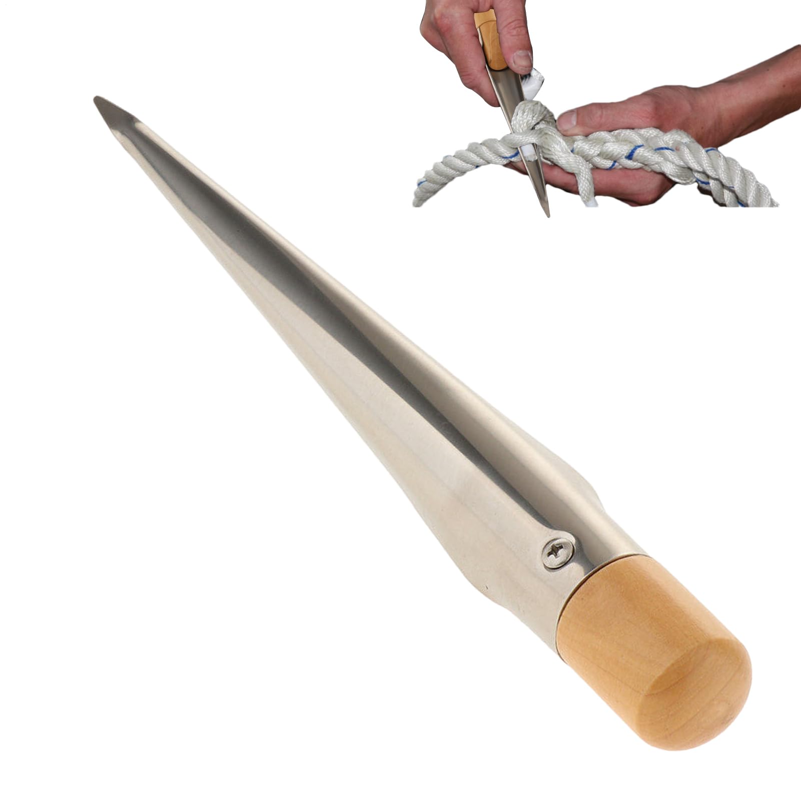 Marlin Spike - Rope Splicing Fid | Marine Splicings Spikes | Beechwood Handle Maintenance Tool | Boat Ropes Line Wire Deck | Roope SpllicingSpike Marines Hardware Accessories For Boats Yachts