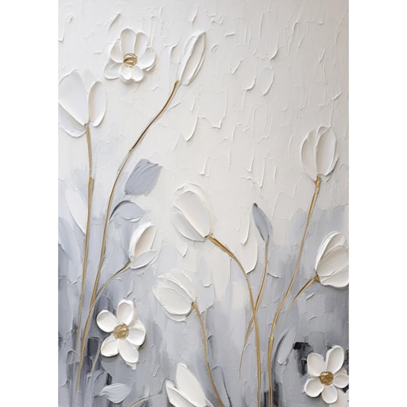 Peintures à l'huile de fleurs décoration murale pour bureau sans cadre moderne