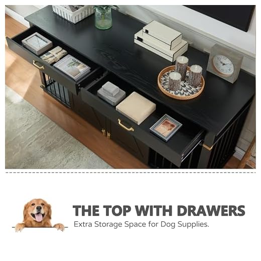 72.5" XXL Wooden Dog Crate for Large Breeds