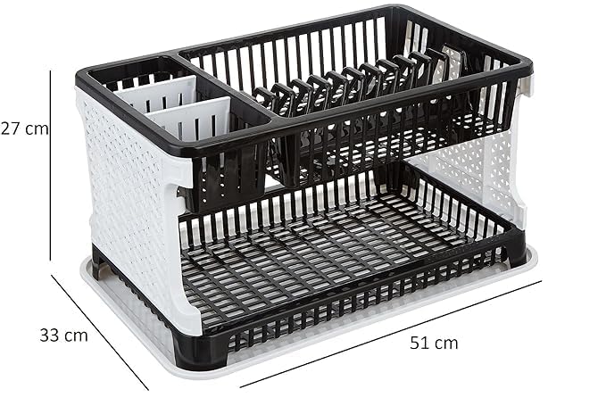Image of RADIANT Basket Drainer & Dish Drainer Basket for Kitchen /Utensil Stand for Kitchen /Dish Drying Rack with Drainer /Bartan Stand /Dish Rack (2 Tier Dish Rack)
