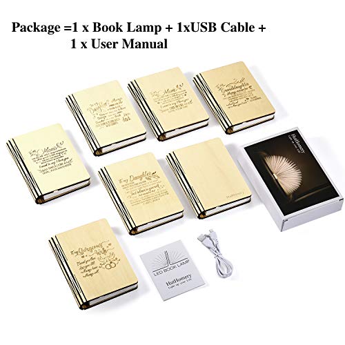 Huthomery Desk Lamp, Wooden Book Light, Led Night Reading Light, Bedside Desk Table & Wall Light Lamp Usb, Perfect For Nightstand, Home & Office Decor Gift Ideas #TOP6