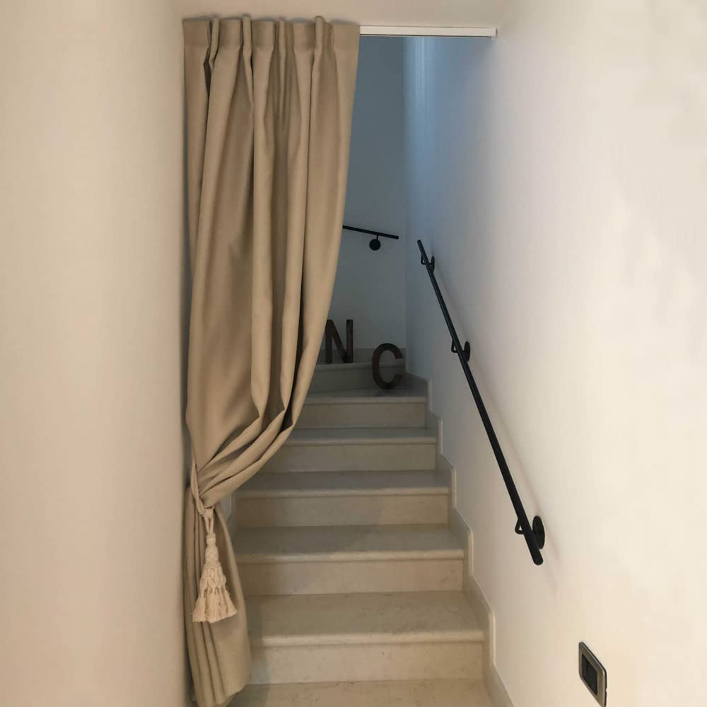 Binario per Tende Arricciate - Installazione a Soffitto - Movimento tenda manuale (NO corda) - in Alluminio, Completo per l’installazione (260 CM)