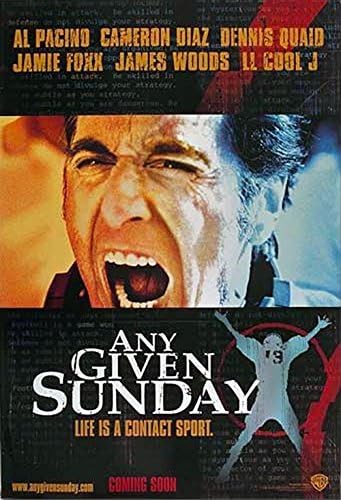 Amazon Com Any Given Sunday 1999 Original Authentic Movie Poster 27x40 Single Sided Rolled Al Pacino Cameron Diaz Dennis Quaid James Woods Home Kitchen