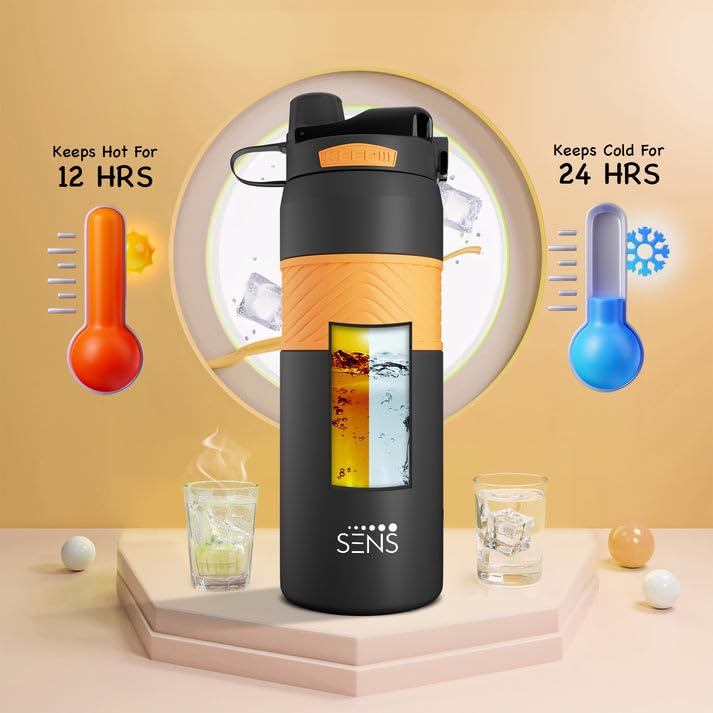 SENS Life HYDRADUAL 800ML Insulated Bottle | Dual Lid Design | 304