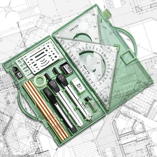 Kit de brújula kit de geometría de 16 piezas para arquitectos 3