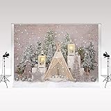 Kate Telón de Fondo Fotos Navidad Fondo de fotografía de Copo de Nieve de Carpa de árbol de Navidad para sesión de Fotos Fiesta Familiar Fondo para niños Accesorios para Estudio fotográfico 2.2x1.5m
