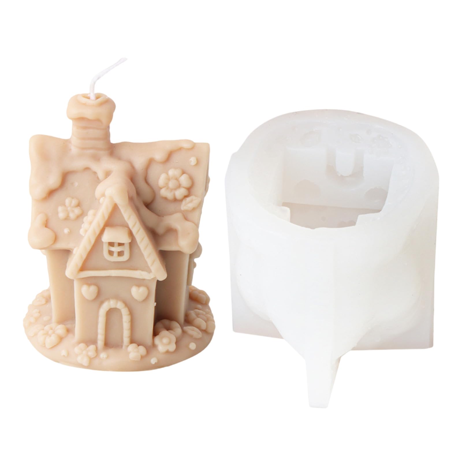Yhplxyuus Shape Silicone Christmas Houses Molds Ornament Molds Castings for Home Table Decorations Christmas Houses House Shape Silicone