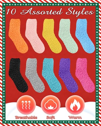 Image of Taiyin 80 Pairs Bulk Fuzzy Socks for Women Fluffy Slipper Warm Winter Socks Soft Thermal Cozy Indoor Outdoor Christmas Gifts
