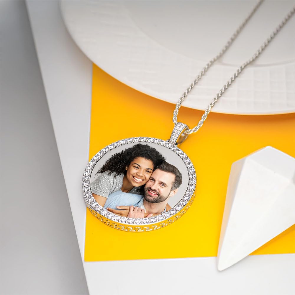PicturesOnGold.com Photo Engraved XL Cubic Zirconia Pendant in Size 2 x 2 Inch - Image 5