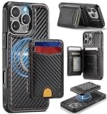 Usroom for iPhone 16 Pro Max Wallet Case Compatible with Magsafe, Black