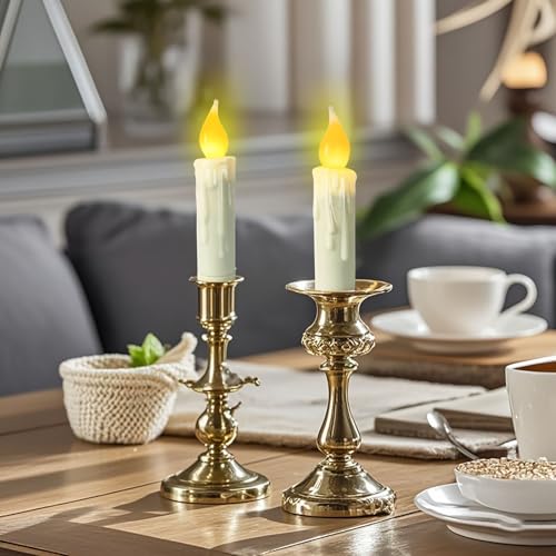 Real-Wax-Short-Flameless-Taper-Candles-Battery-Operated-with-Timer4-Inch-Ivory-LED-Taper-Candles-Flickering-Flameless-Candlesticks-Country-Primitive-Christmas-Halloween-DecorationsSet-of-2-PCS Real Wax Short Flameless Taper Candles Battery Operated with Timer4 Inch Ivory LED Taper Candles Flickering Flameless Candlesticks Country Primitive Christmas Halloween DecorationsSet of 2 PCS