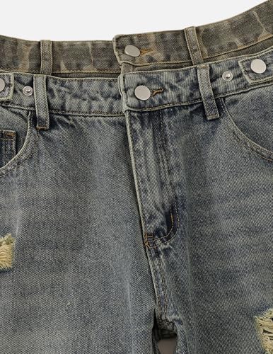 Aelfric Eden Womens Baggy Wide Leg Jeans Camo Double Waist Casual Streetwear Retro Washed High Waisted Denim Pants Trouser4