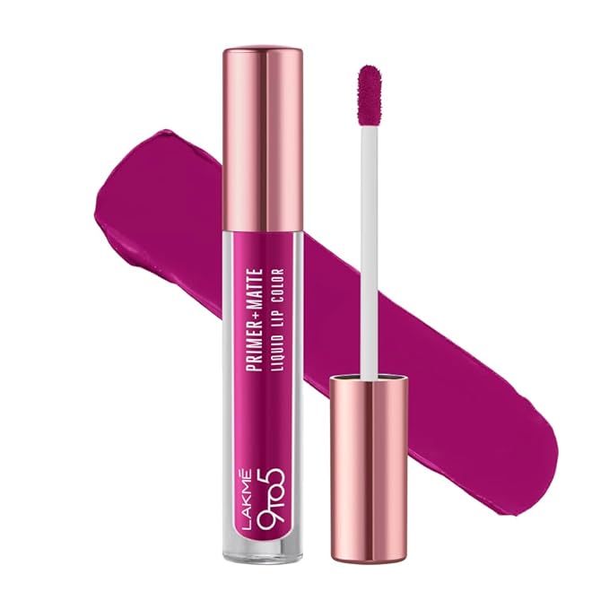 Lakmé 9to5 Primer + Matte Liquid Lip Color MM2 Passion Berry at Rs. 299