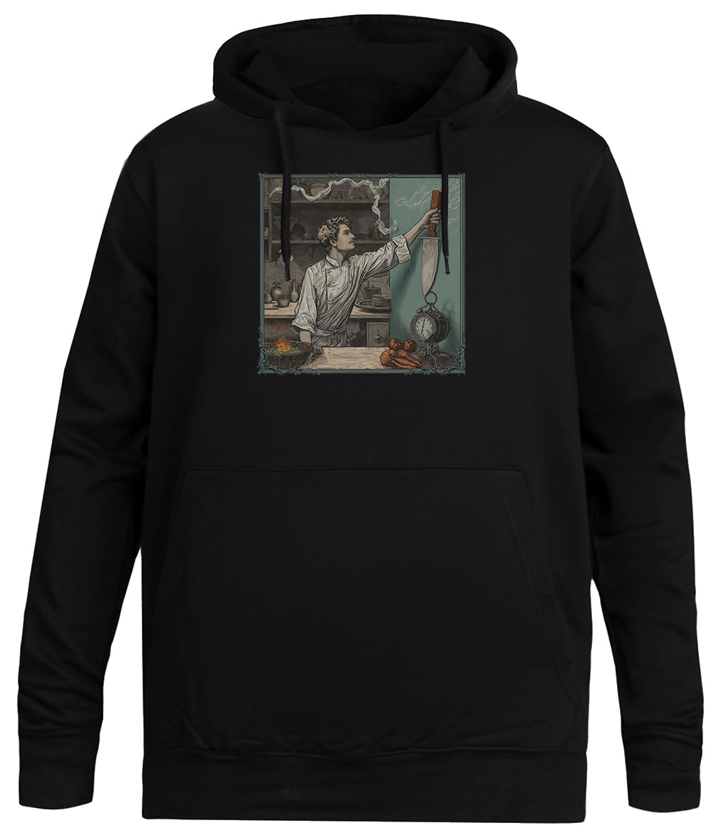 Szef Kuchni Bierze Nóż Rozproszony Przez Noże Czarna Bluza Unisex Bez Płci Unisex Black Hoodie Men Women