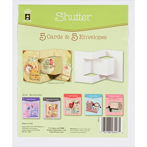 Hot Off The Press Die-Cut Cards W/Envelopes 5/Pkg-Shutter