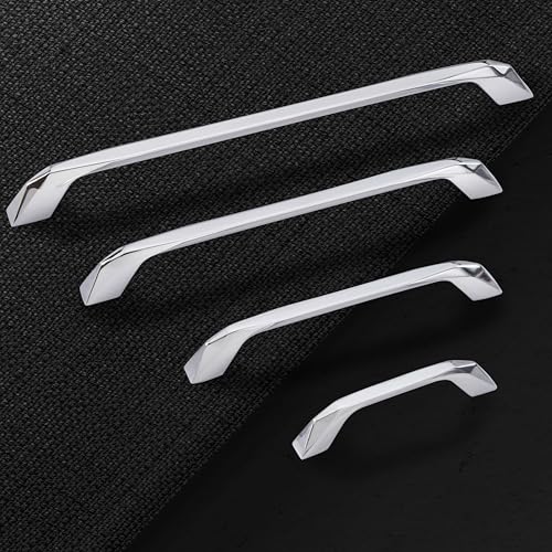 Image of Atom 10 inches Zinc Pull Handle | CPPT Finish | Office Wardrobe Furniture Kitchen Drawer Cabinet Push Bar, 229, Pack of 10