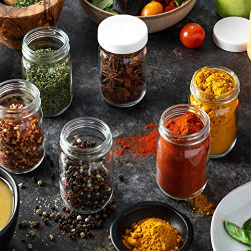 Small Glass Mason Jars 4 Ounce Mini Jars Full-Width Mouth, BPA Free Plastic Airtight Lid, For Jam, Jelly, Dressings, baby food, Crafts, Spices, Food Storage, Wedding favors, Decorating Jar (24 Pack) - Thumbnail 2