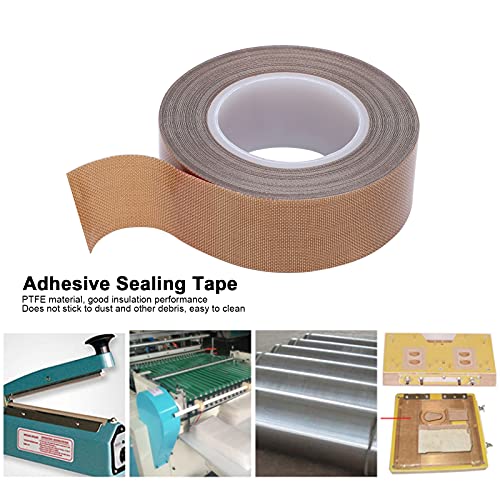 PTFE Tape Heat Adhesive Tape for Vacuum Sealer Heat Sealer Insulation Tape with 300°C High Temp (Thickness 0.25*Width 19mm*Length 10m)
