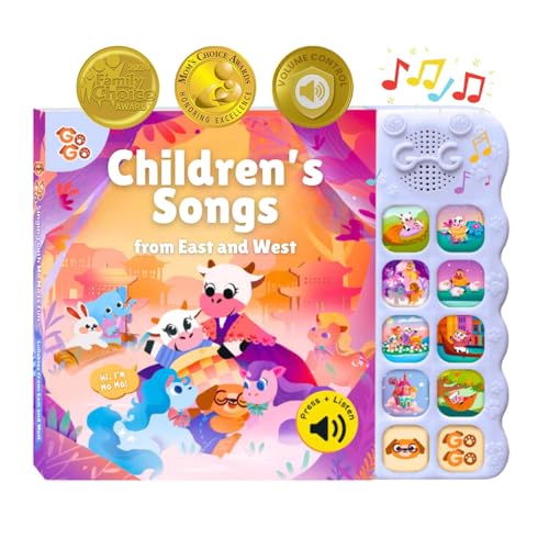 GO GO Children's Songs from East and West: 8 Baby Songs, Musical Book for Toddlers 1-3, Nursery Rhyme Books, Talking Features, Singing Toys and Music for Early Learning and Entertainment