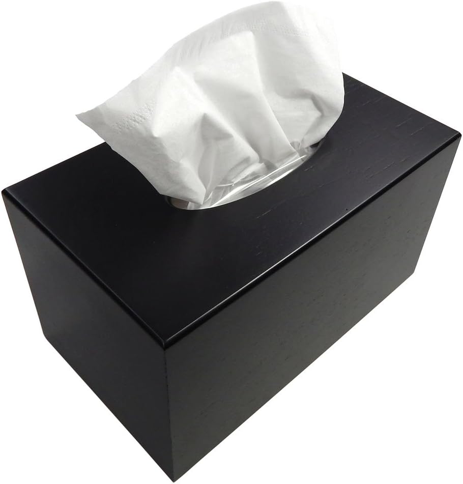Tomokazu Avila Black Wood Large Deluxe Tissue Paper Box Cover