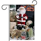 Drapeaux Poupée Père Noël Drapeau De Jardin Bienvenue Résistants Aux Intempéries Bannière Extérieure Couleurs Vives Bruant Pour Célébration Manif Jardin 30X45Cm