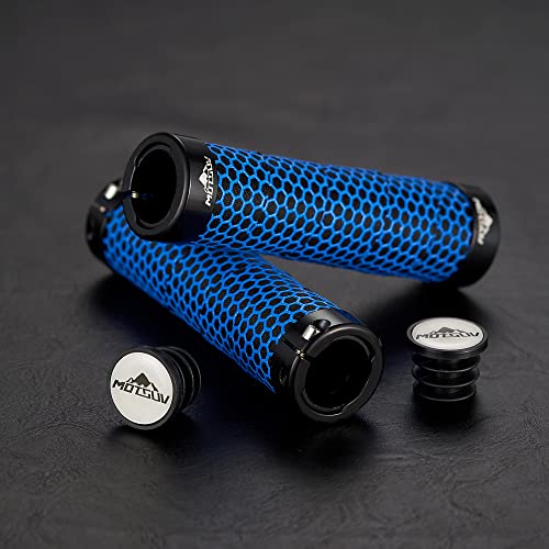 Mountain Bike Grips Handlebar Tape Eva Silicone Bicycle Grips With Aluminum Locking Clamps For Bmx Touring & Commute Bike (Blue) #TOP5
