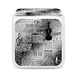 Donnapink Sveglia digitale a forma di chiave di violino e note musicali su sfondo sfocato, 7 colori a LED che cambiano colore, luce notturna a forma di cubo LED, sveglia da comodino per camera da