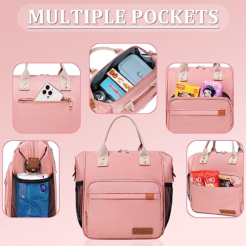 Tuercao Pink Lunch Box For Teen Girls - Lunch Bag For Kids Toddler Insulated Lunch Bag With Water Bottle Holder & Multi-Pockets Back To School Lunch Boxes School Supplies For Girls #TOP1