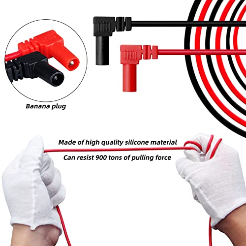 Hengtianmei Flexible Multimeter Test Lead Kit, Cat Iii 1000V 10A, Volt Test Lead For Measurement Accurately With Standard 4Mm Banana Plug, For Most Brands Digital Multimeters, Electronic Clamp Meter #TOP1