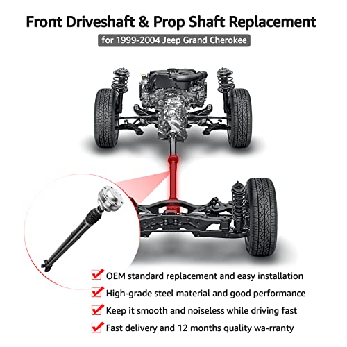 Nifeida 938-136 52105884Aa Front Drive Shaft Replacement For 1999-2004 Jeep Grand Cherokee 4.0L L6 Limited Laredo Sport Se Special Edition Complete Propeller Shaft Assembly Oe#65-9767 #TOP5