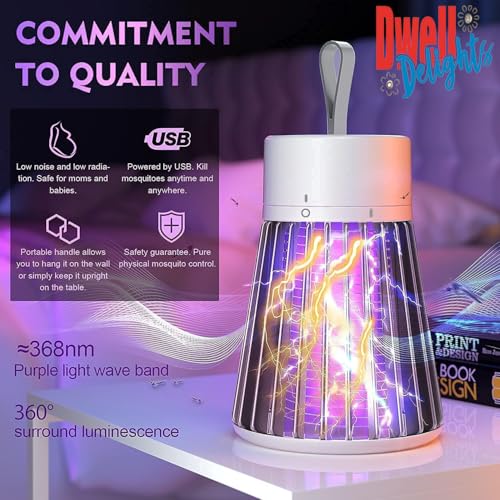 Image of Dwell Delight Mosquito Killer Machine Mosquito Killer USB Powered Bug Zapper Mosquito Lamp for Home Electric LED Lamp Mosquito Killer Indoor /Outdoor Mosquito Trap Machine