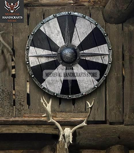 Handcrafted Ivar The Boneless Bodyguard Statue - Norse Viking Warrior Replica Halloween Costume, 24 Inches, White & Black