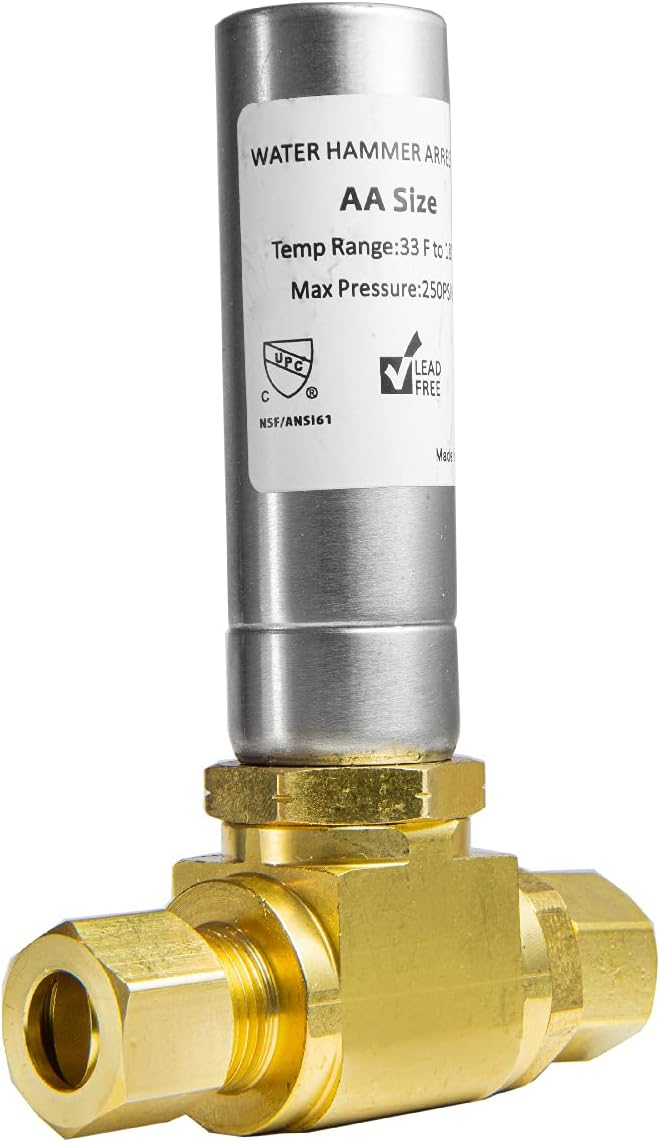 2-Pack EFIELD MH-231-2-FM Tee Stainless Steel Water Hammer Arrestor,3/8" OD Comp. X 3/8" OD Female Comp. For Faucet, Dishwasher Connection,(HAMMER013-2PCS)